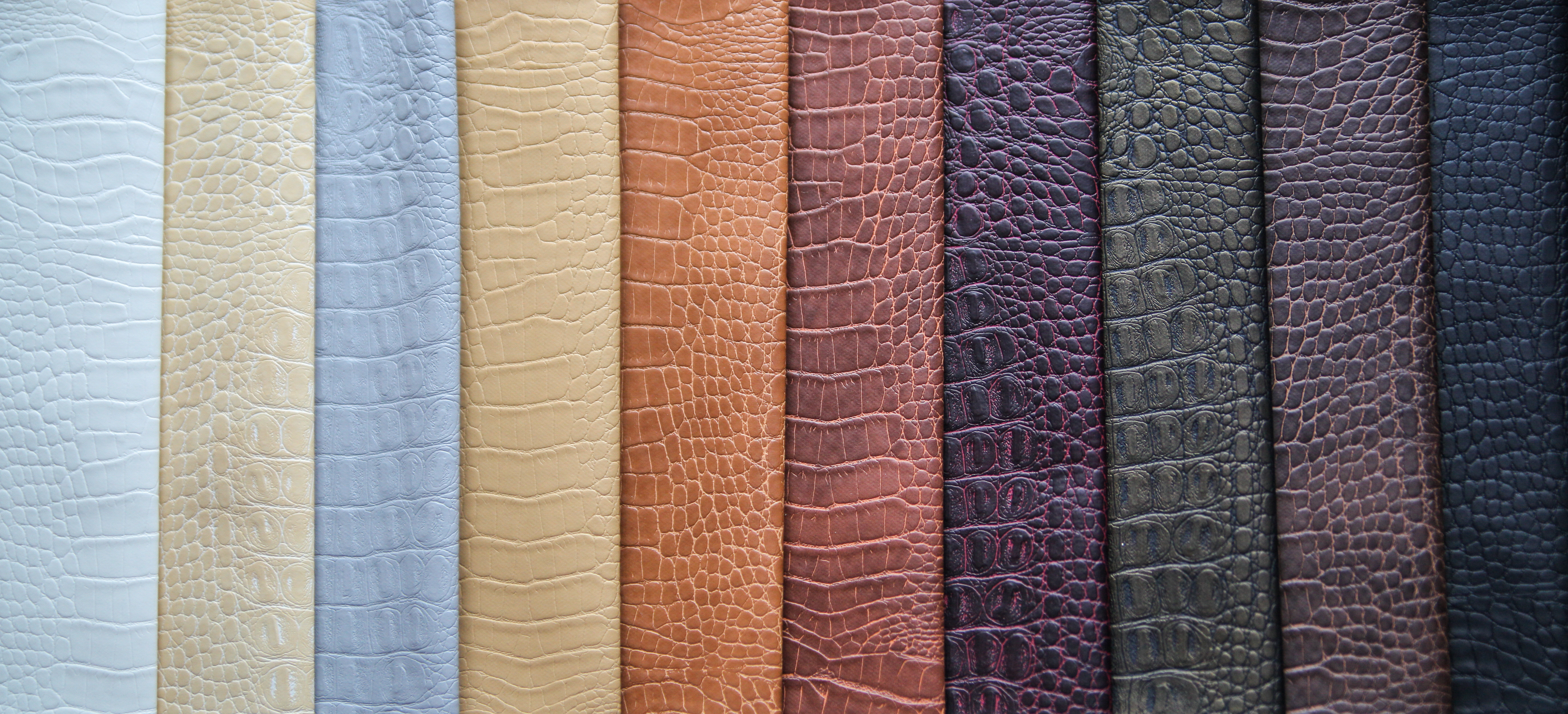 various colored leather